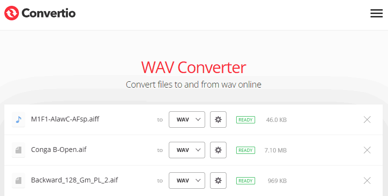 from aiff to wav online