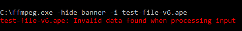 ffmpeg ape error