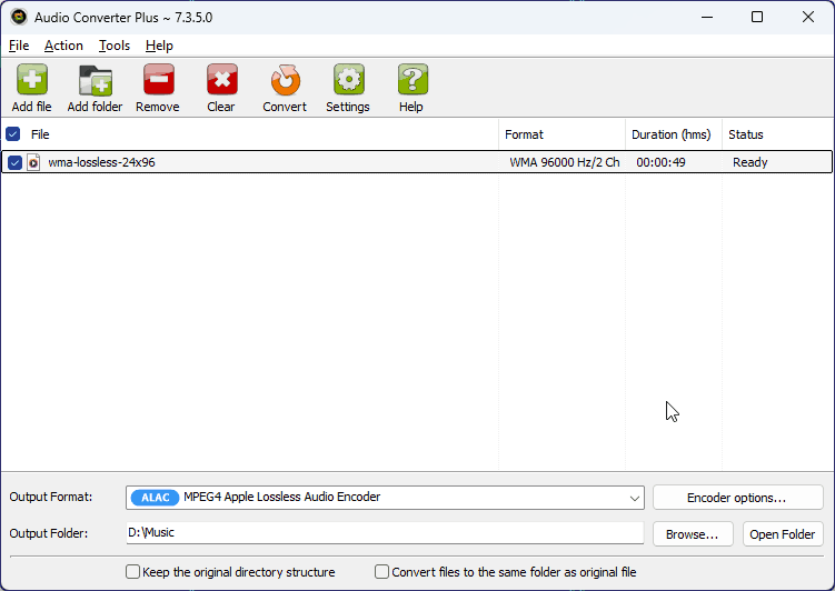 multithreaded wma to m4a conversion