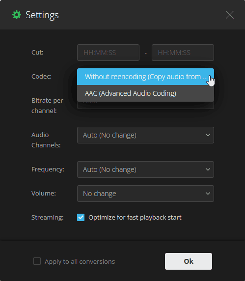 online m4a audio converter