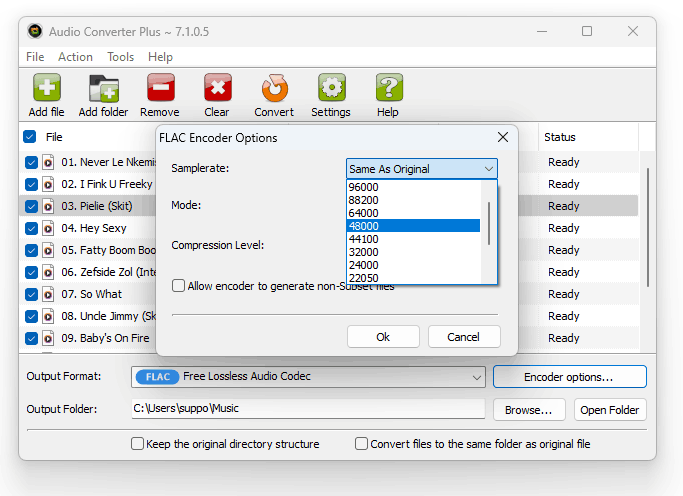 upsampling options