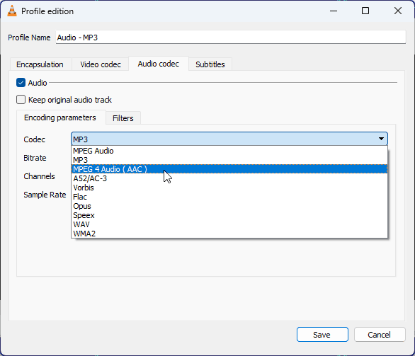 using vlc as wma converter