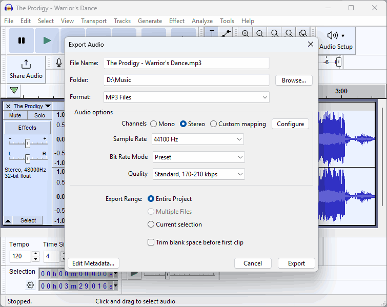 open flv in Audacity