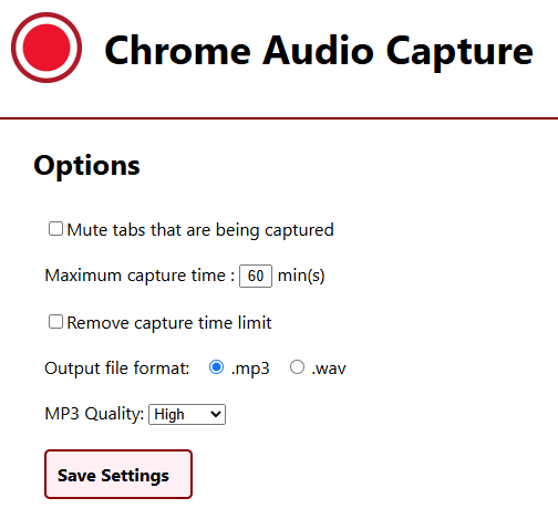browser extension options