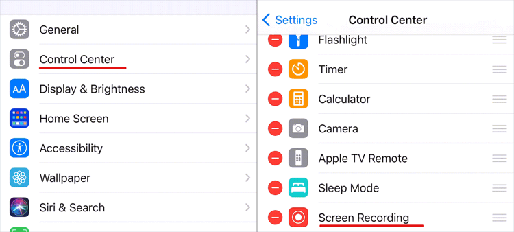configure iPhone screen recorder