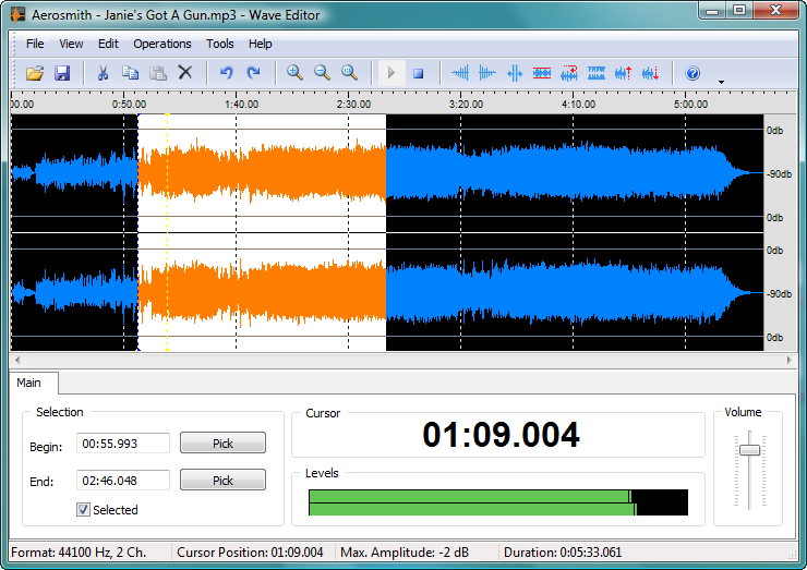 manual spliting in wave editor