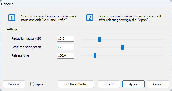 remove noise from recording