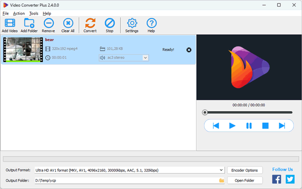avi to mp4 converter UI